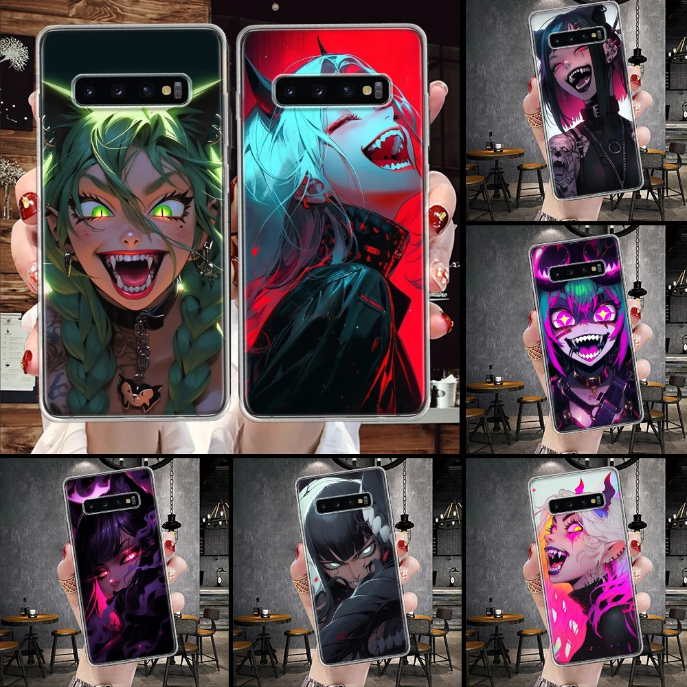 Crazy Gothic Japan Anime Girls Phone Case For Samsung Galaxy S21 S20 FE S22 S23 S24 Ultra S10 Plus S9 + S8 S10E Soft Cover Shell