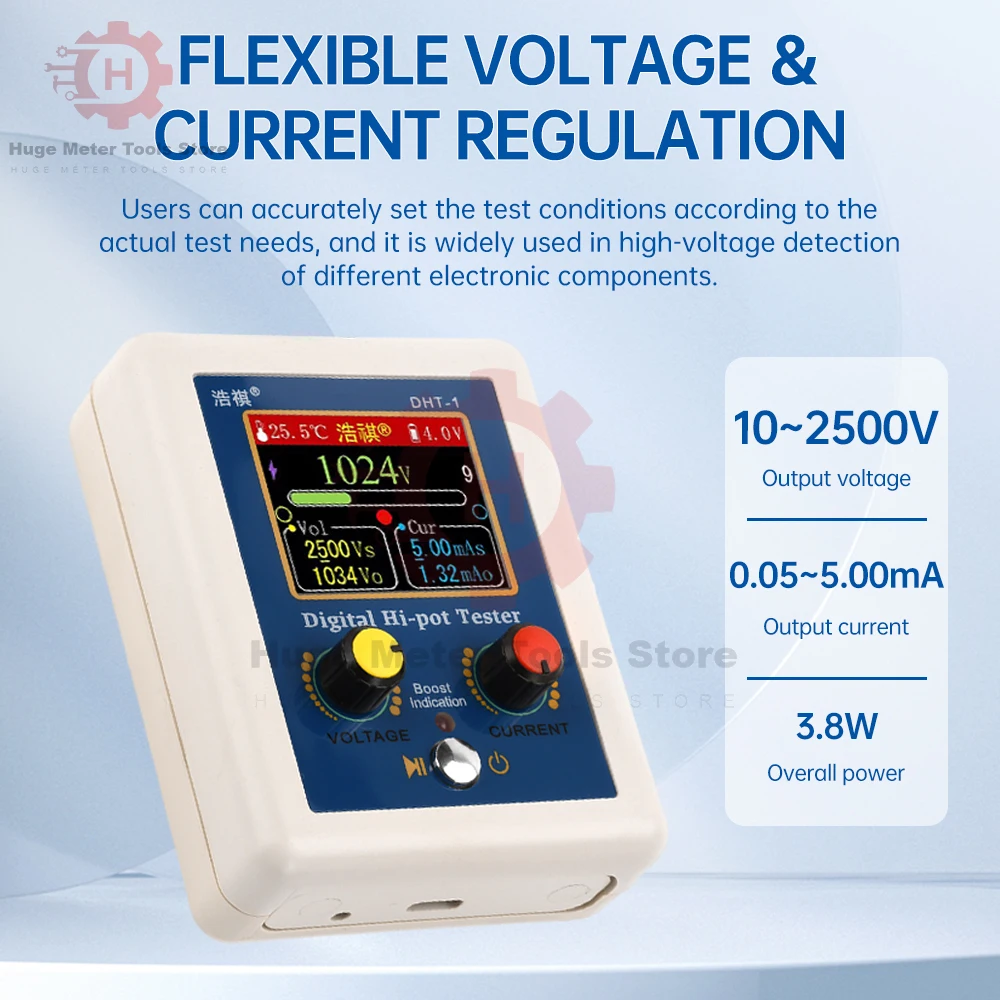 DHT-1160x128 TFT Color Display Transistor Withstand Voltage Tester Digital Type-c Interface Voltage Resistance Capacity Tester image 2