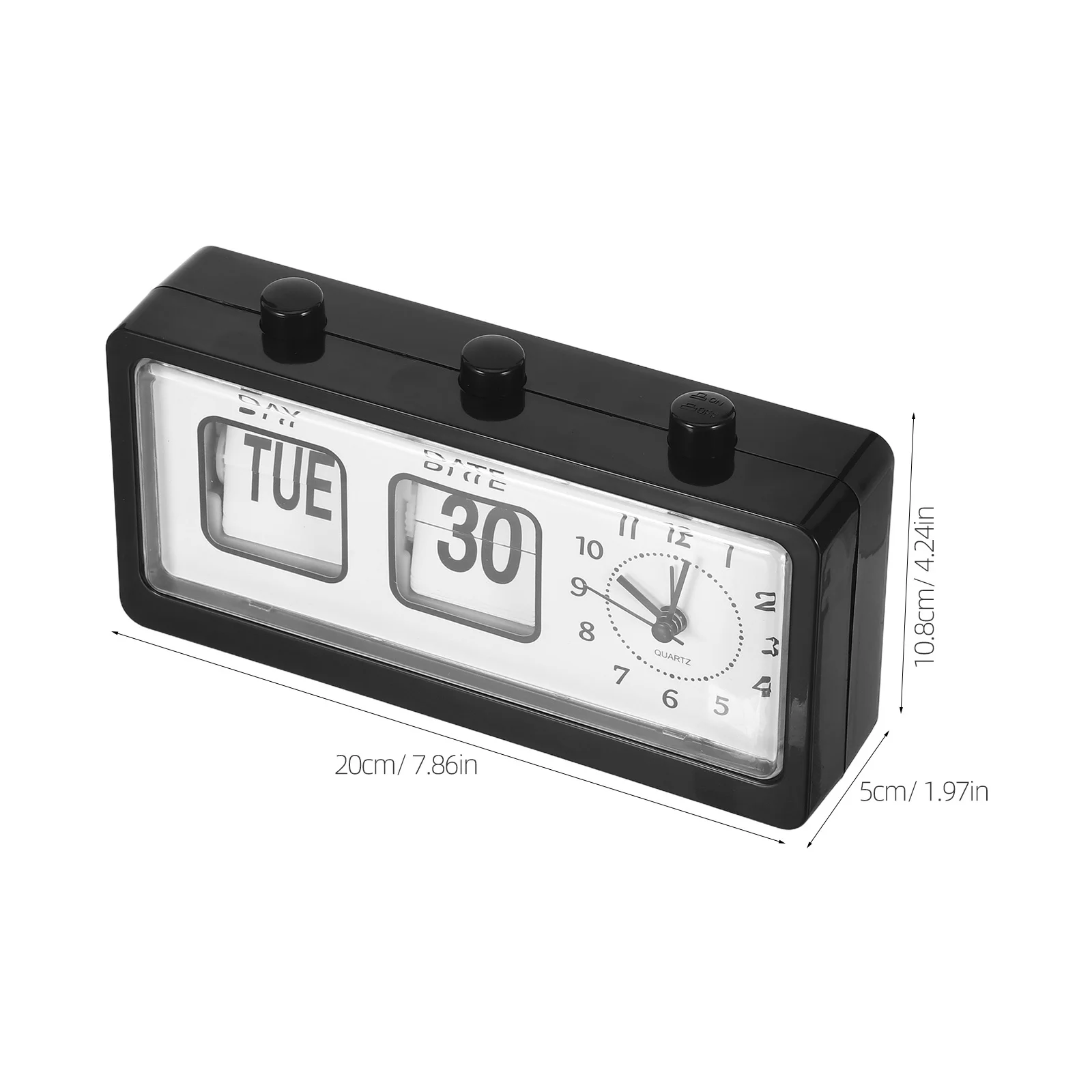 Manual Flip Calendar Clock for Easy Read Date Day Display Retro Style Study Room Alarm Decor Alarm Clock Manual