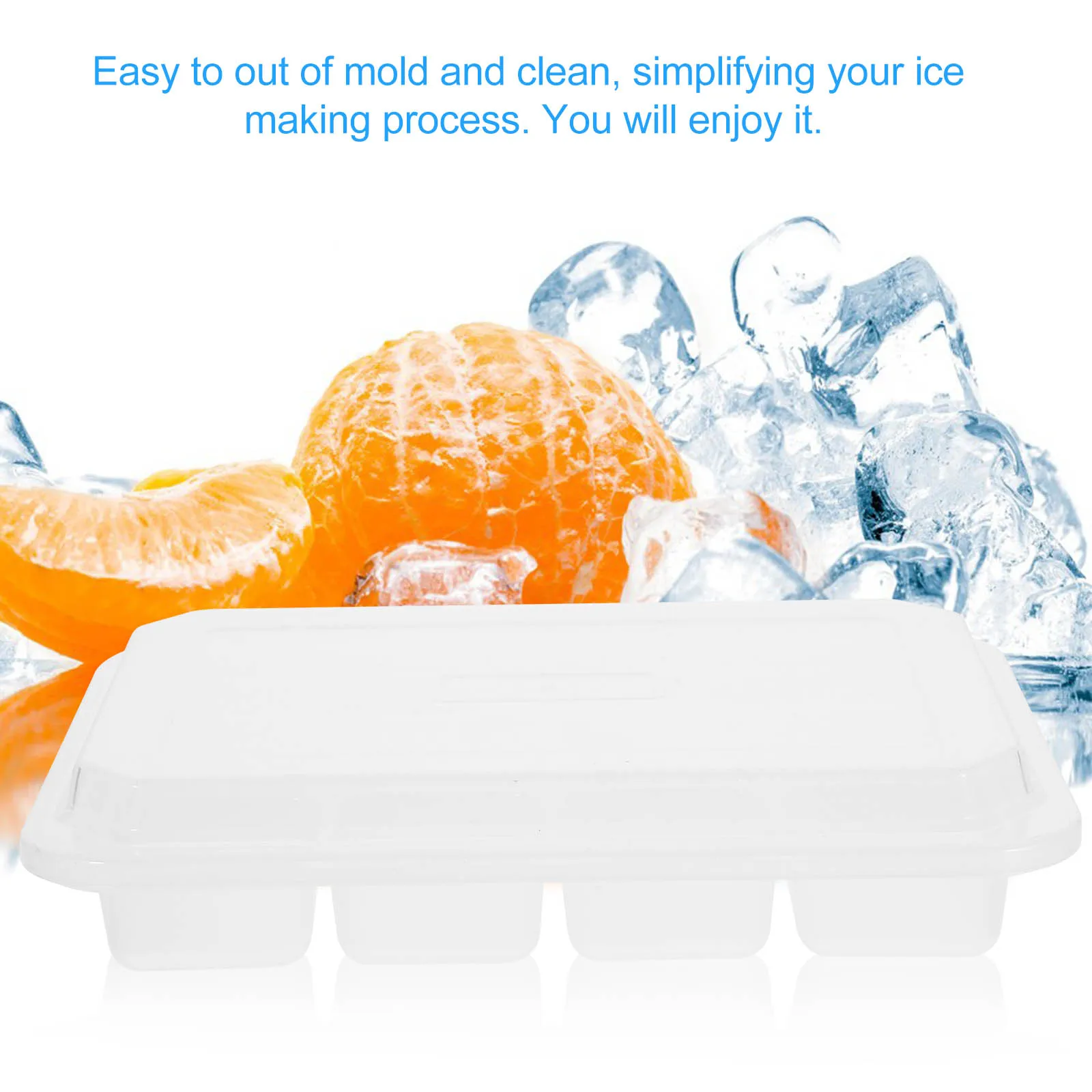 

3pcs Cube Tray With Lid Mold For Whiskey Ice Making Tool Reusable Cube Maker Mold Space Saving Diy Ice Container For Freezer