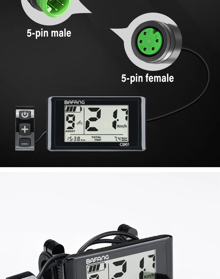 Ebike C961 Display Control Panel für BAFANG BBS01B BBS02B BBSHD Motor Elektrische Fahrrad Komponenten Mid Motor Conversion Kit – Detail 8