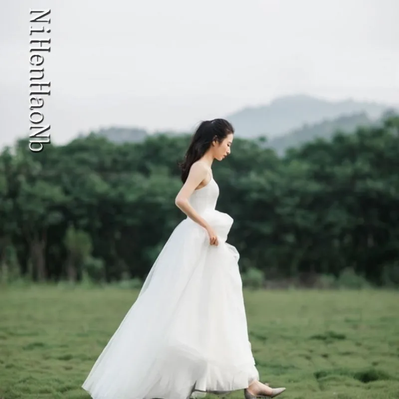 Séance Photo Robe De Mariée 2025 Robe De mariée Robe De mariée longueur au sol robes De Novia Robe De mariée