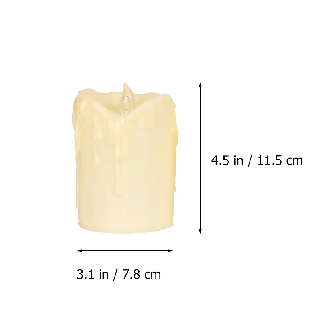 3 قطع من الشموع الإلكترونية LED أضواء عديمة اللهب للديكور المشهد مصابيح مقلدة لا دخاني ليلية أنيقة