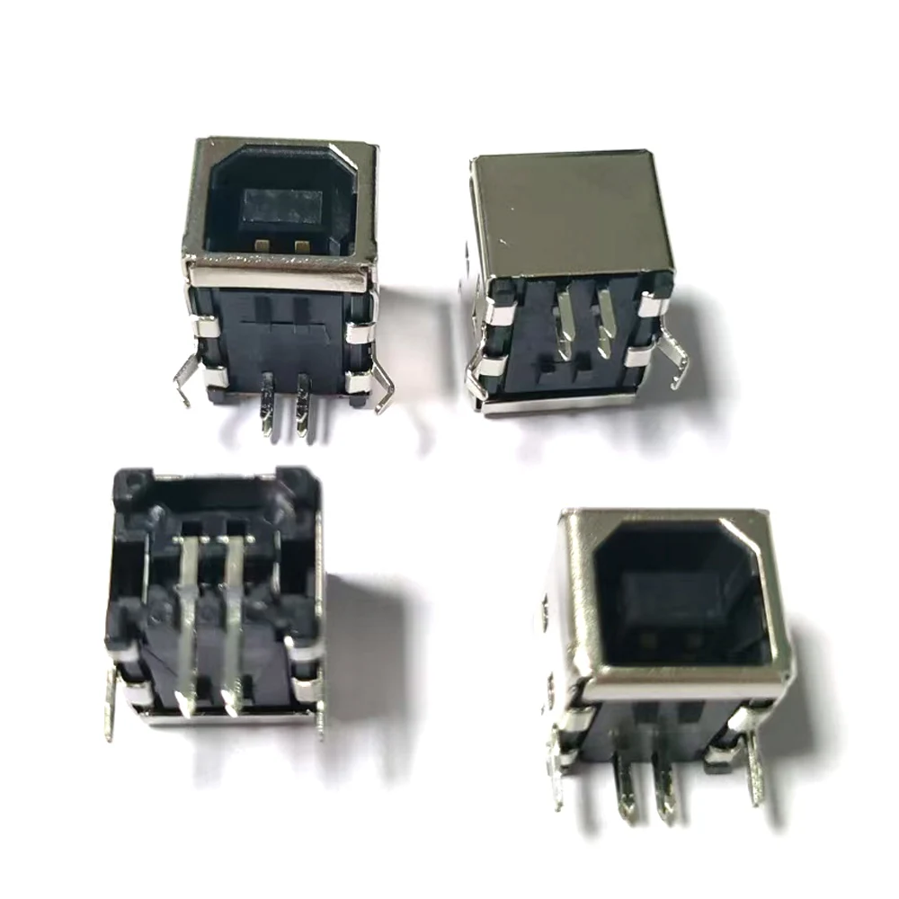 10 pz USB 2.0 Presa del Connettore Martinetti Femmina Tipo B 90 Gradi di Saldatura PCB Connettore D Interfaccia Della Stampante Per Samsung HP