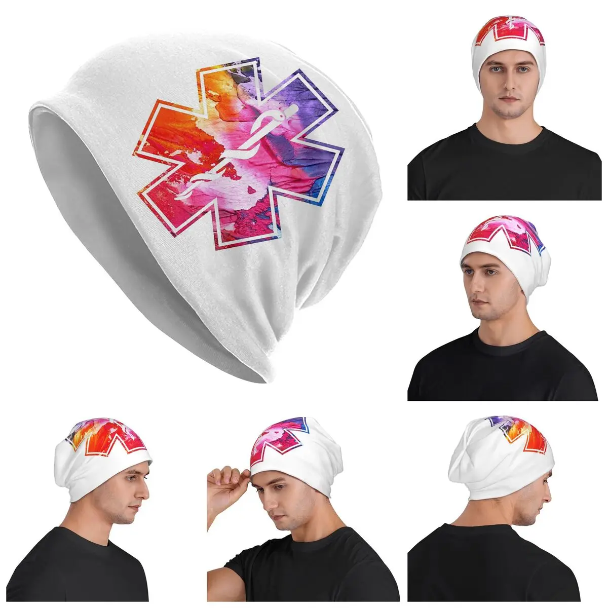 

Фельдшер Звезда Жизни с логотипом унисекс, шапки для взрослых, вязаная шапка, теплая модная осенне-зимняя уличная шапка Skullies