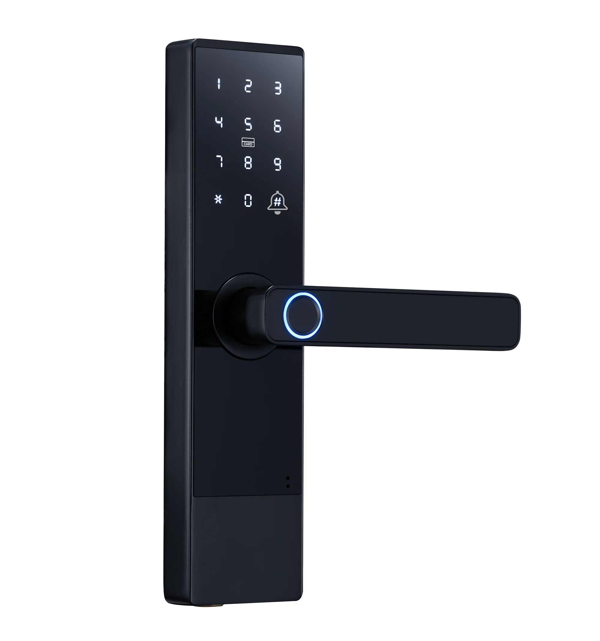 Professional Factory Electronic Biometric Fingerprint Digital Handle Lock Smart Door with WiFi Connectivity Key Backup