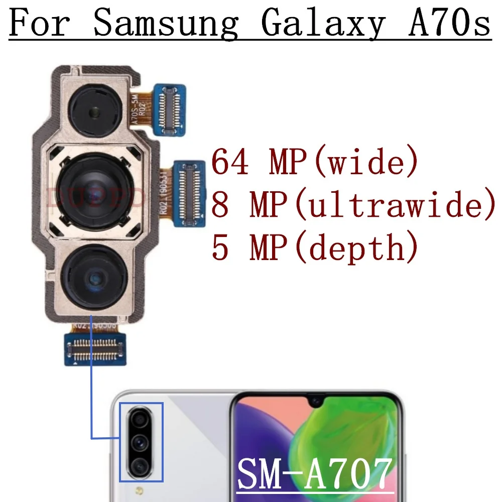 Rear Front Camera For Samsung Galaxy A70 A705 A705F A70s A707 A707F Backside Back Facing Wide Camera Module Parts