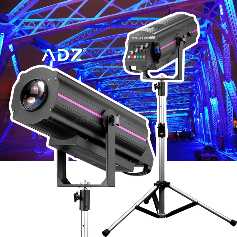 

ADZ 600W Wedding Stage Event LED DMX Follow Spot Light Electronic Focus Wedding Show Holiday Stage Follow Spot Light