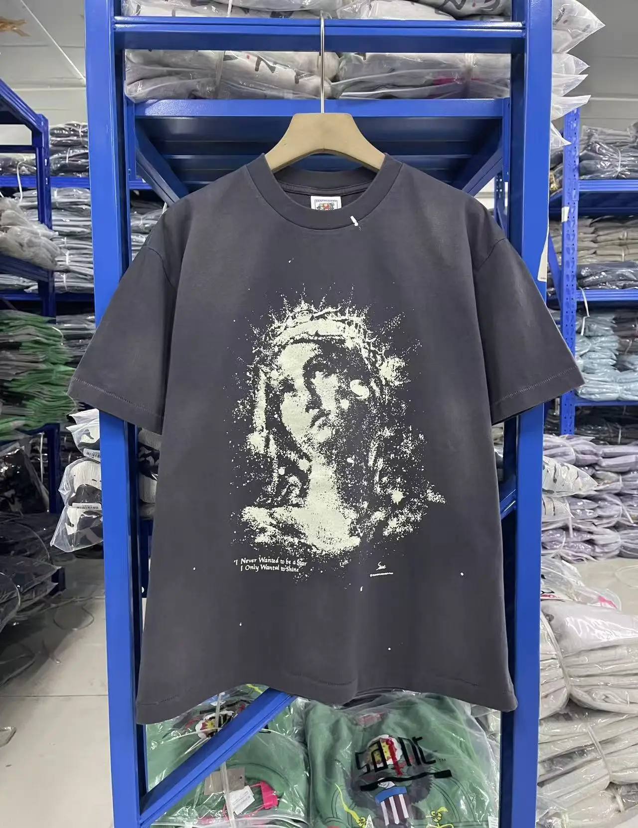 Washed SAINT FW25 Night Light Reflective SS T Shirt Men Women Best Quality Tee Tops T-Shirt