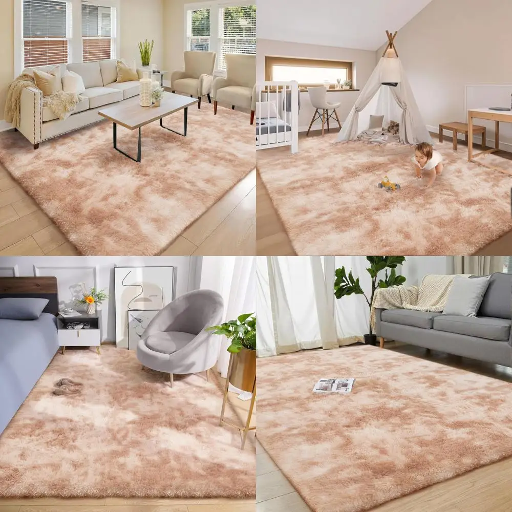 

8x10 Soft Shaggy Rugs for Living Spaces and Bedrooms, Plush Anti-Slip Shag Rugs for Children's Rooms