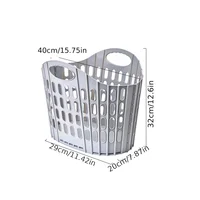 1pc Foldable Laundry Hamper, High Capacity & Portable, Durable Fabric, Space Saver, Collapsible Basket, Bathroom Organizer - Image 5