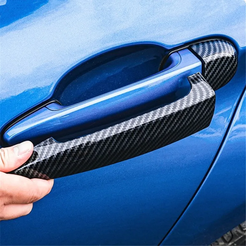 Carbon Fiber Printed for BMW X5 2008 2009 2010 2011 2012 2013 Exterior Mouldings Door Handle Sticker Cover Trim