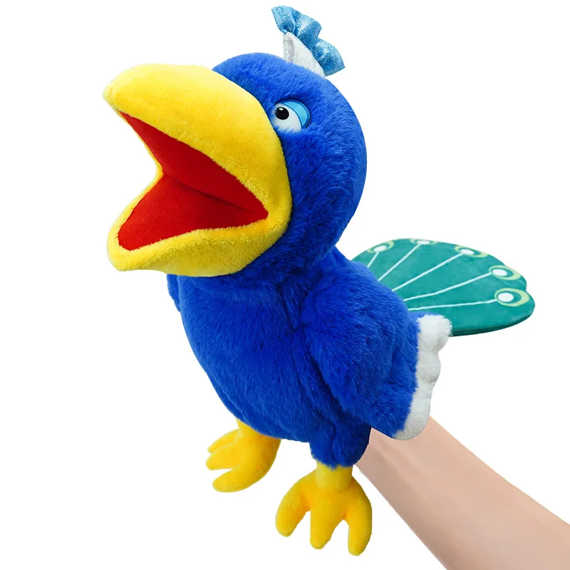 Kinder Handpuppe Plüschtier Pfau Tiere Vogel Offener Mund Tiere Gefülltes Geschenk