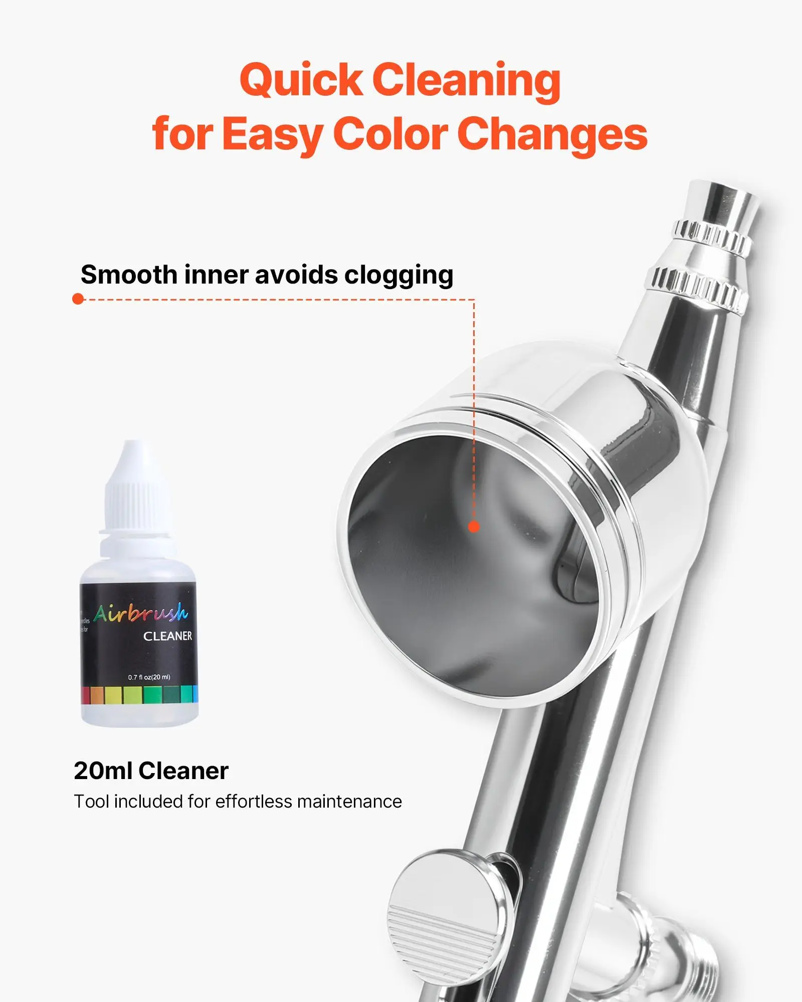 コンプレッサーとタンク付きエアブラシキット 1/6 HP 低騒音デュアルアクションエアブラシ ケーキデコレーションモデルとネイルアート用