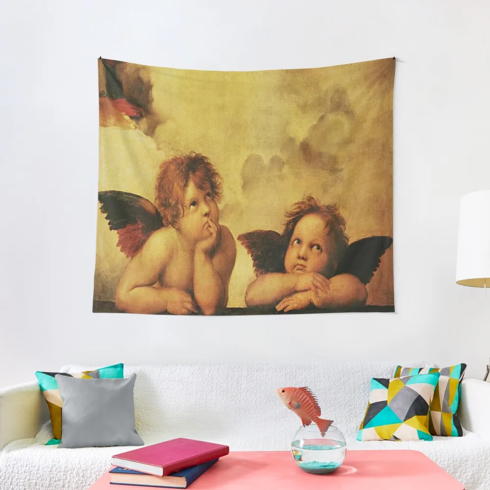 Angels Cherubs Raphael - Santi Sistine Madonna Sweet Tapestry Things To Decorate The Room Room Decoration Korean Style Tapestry