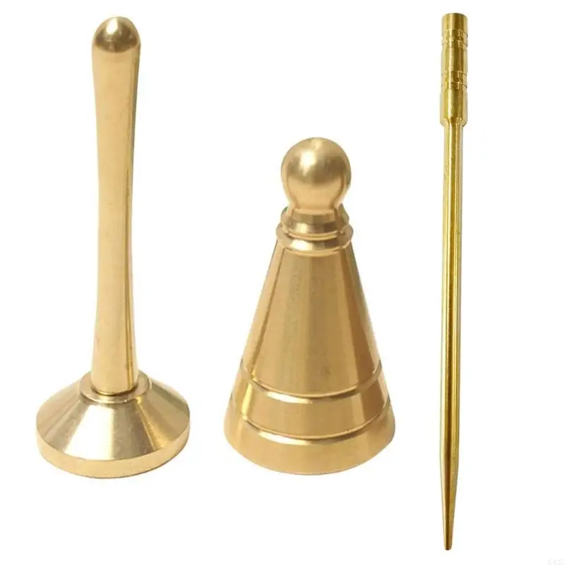 K43C 3 Pcs Incense Cone Making Tool Set Includes Cone Incense Mold, Incense Press, Brass Needle DIY Tower Incense for Burner