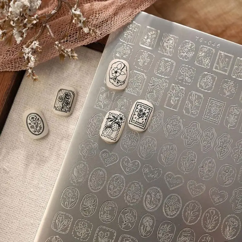 A52E Einfach zu verwendende Nail-Art-Transferplatte, Stempelplatte aus Edelstahl mit Tulpen-Motiv, geeignet für professionelle – Detail 4