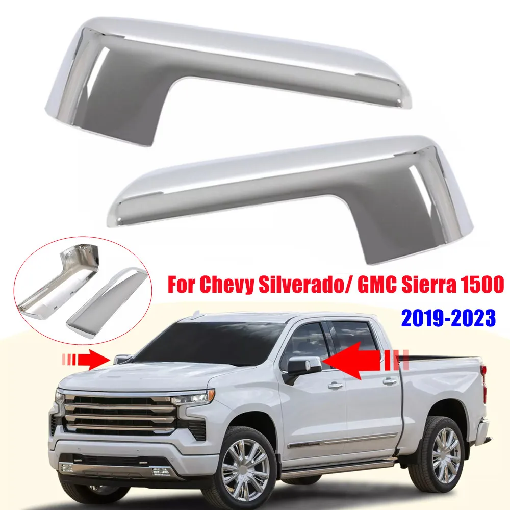 

For Chevy Silverado 1500 CMC SIERRA 2019-2023 Car Replacement Rearview Side Mirror Cover Wing Cap Exterior Door Shell Trim