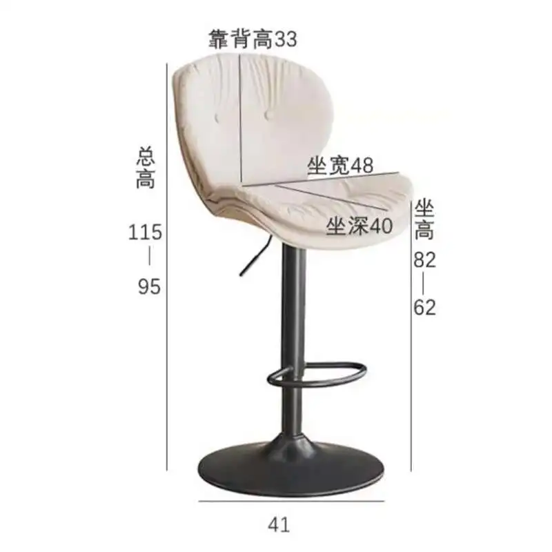 كراسي بار الاستقبال الحديثة مقعد مرتفع فاخر للمكتب كراسي بار قابلة للتعديل تصميم بسيط أثاث البار Cadeiras LLBC #6