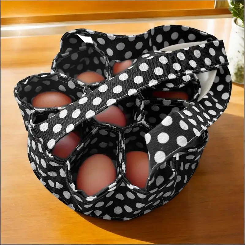 

Egg Collection Basket With 9 Pockets Portable Egg Storage Bags Hen Duck Goose Chicken Eggs Container Handbag Housewife Supplies