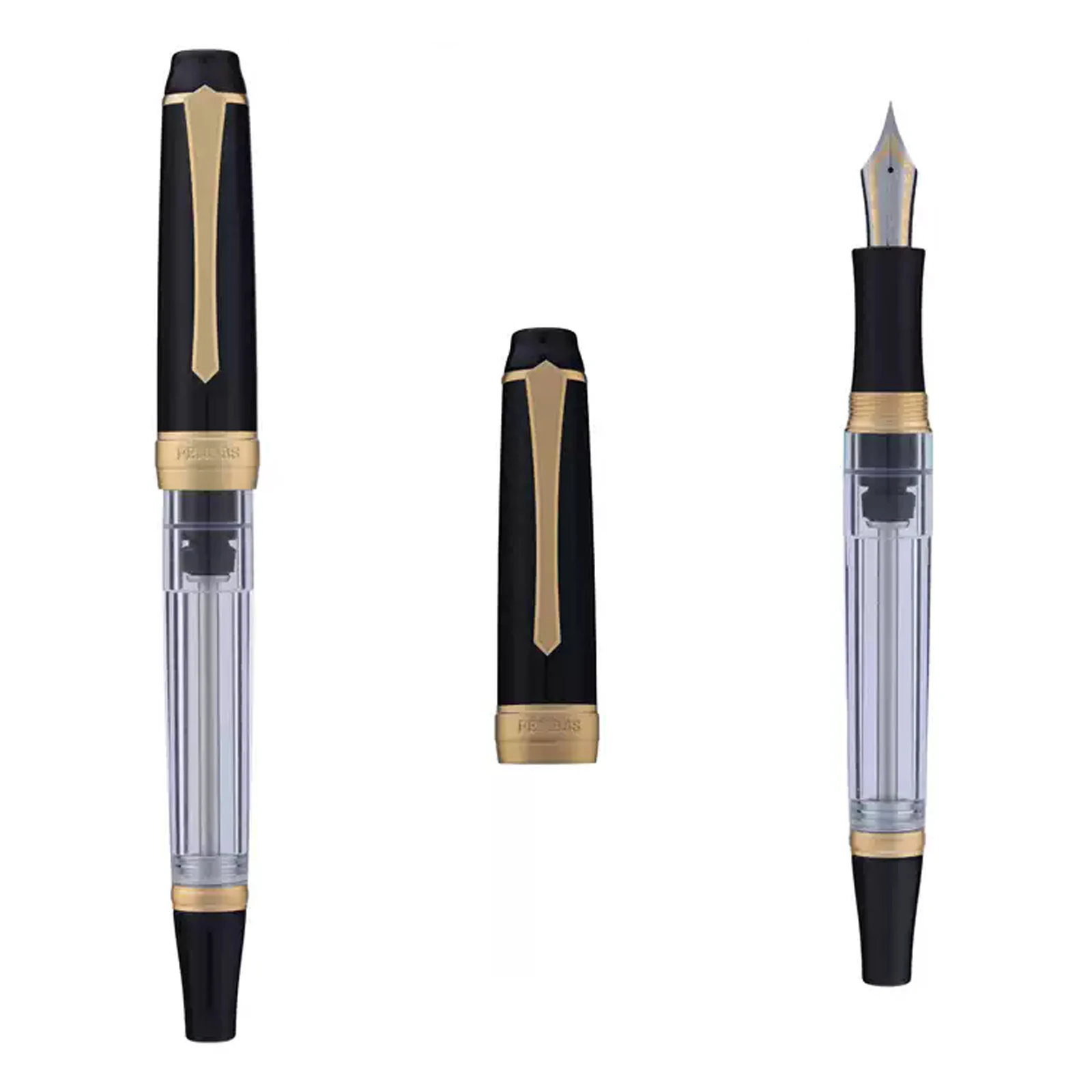 Imagem -04 - Penbbs Vacuum Filling Fountain Pen Clipe Dourado Caneta de Tinta Acrílica Canetas Criativas Presente Material de Escritório Empresarial Punho Fino 456