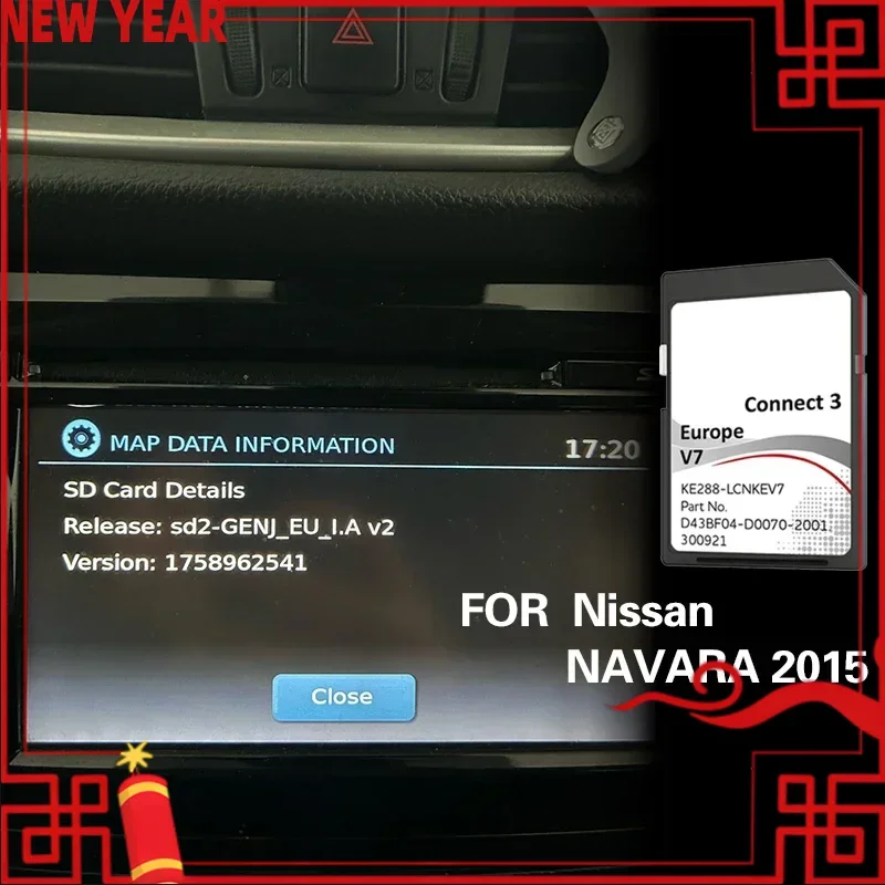 

for Nissan NAVARA 2015 Connect3 V7 2022 2023 New Update Germany Greece France SAT Nav Map SD Card