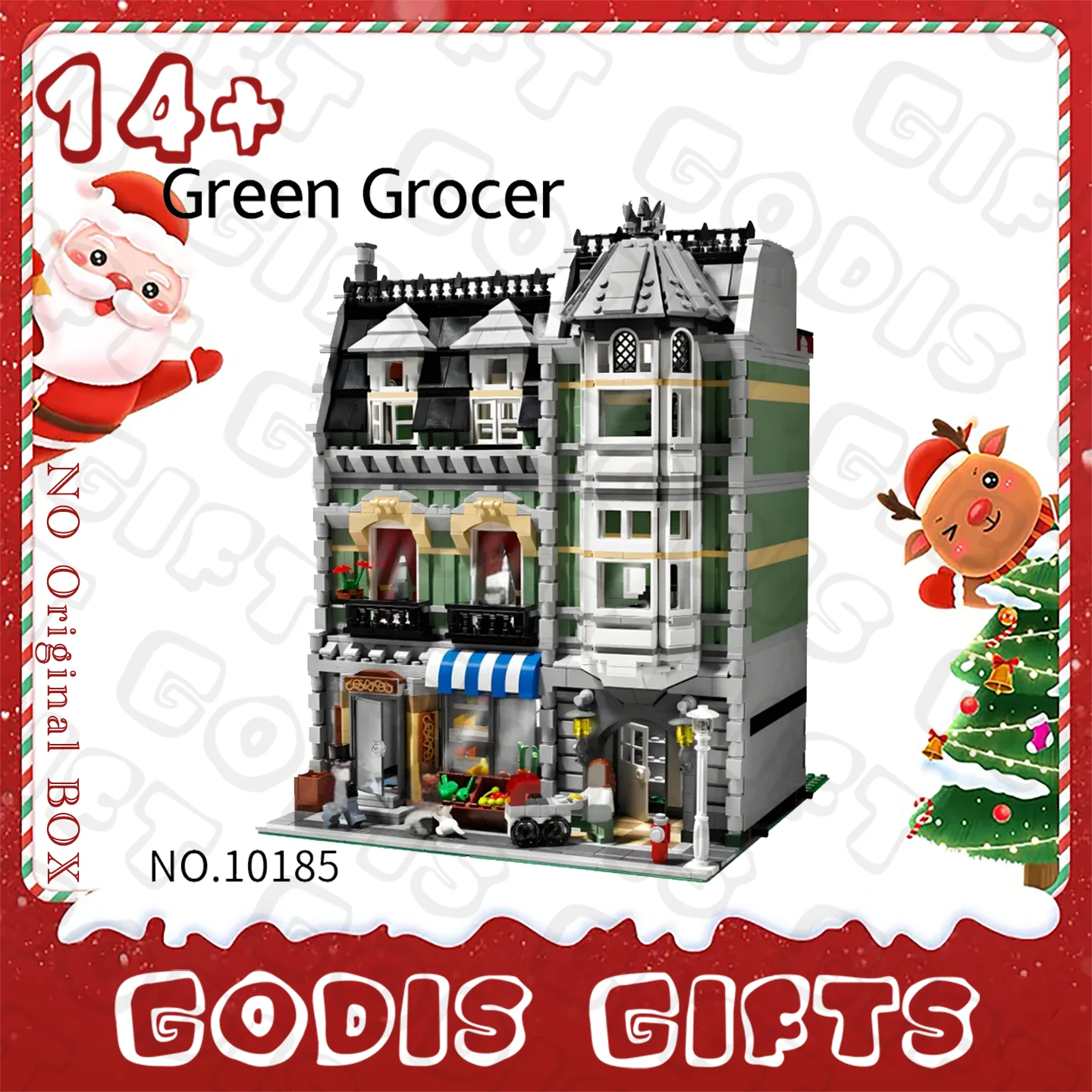 

New 2352pcs Creator City View Europeanizing Architecture Green Grocer 10185 Building Block Model Kids Birthday Christmas Gifts