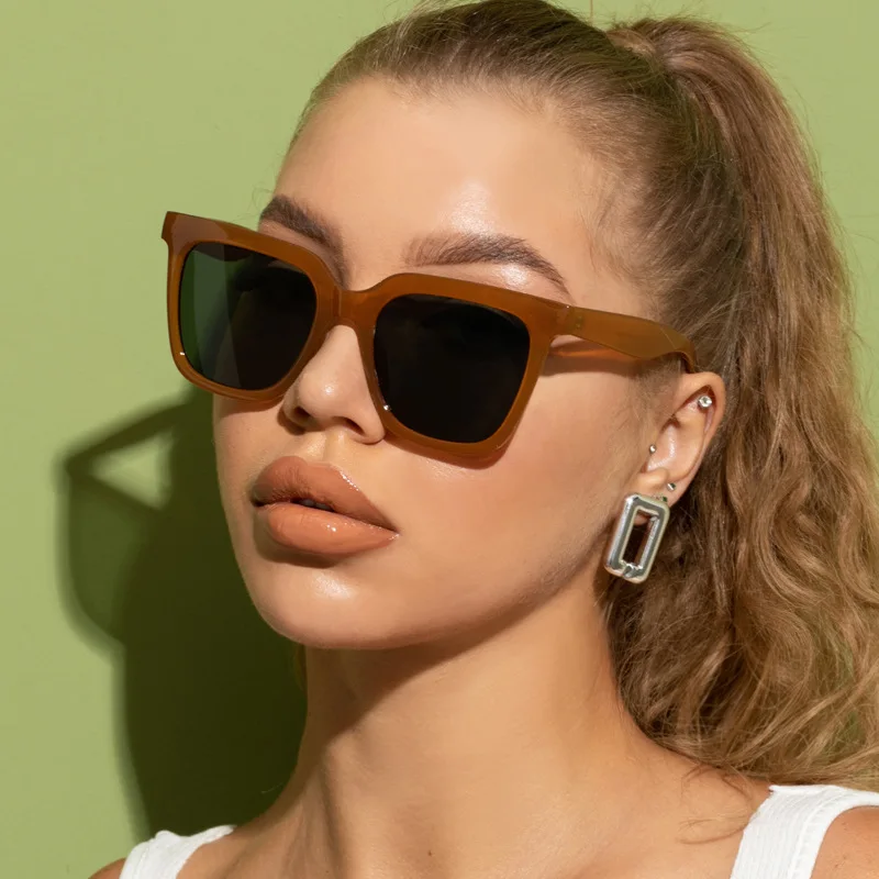 Vintage Oversized Square Sunglasses Women Men Brand Designer Sexy Stylish Sun Glasses For Women Female Coating Shades UV400