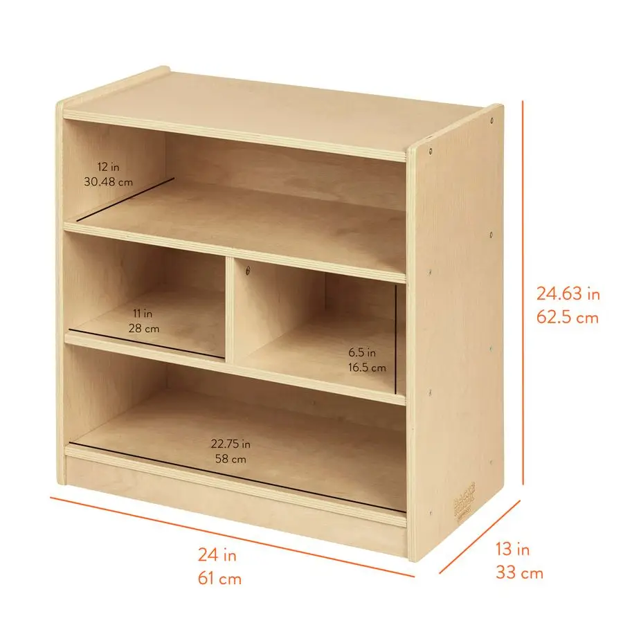 Mobile Block Storage Cabinet, Starter, Toy Organizer, Natural
