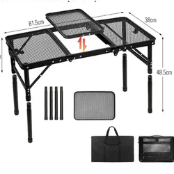 Outdoor IGT Folding Table Camping Ultralight Picnic Barbecue Table Self-driving Tour Car Lift Grid Table