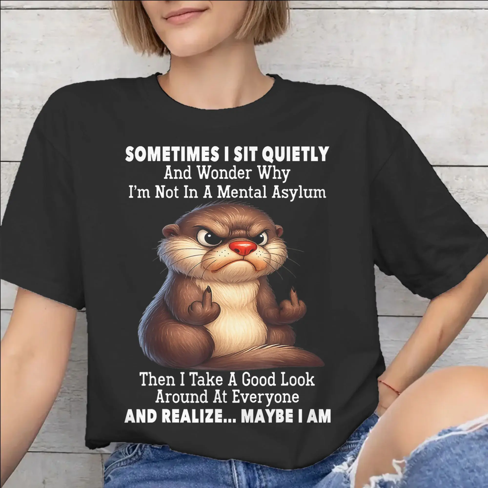 Men Women Graphic Printing Sometimes I Sit Quietly  Tee T Shirt 100% Cotton  T-shirts Clothing