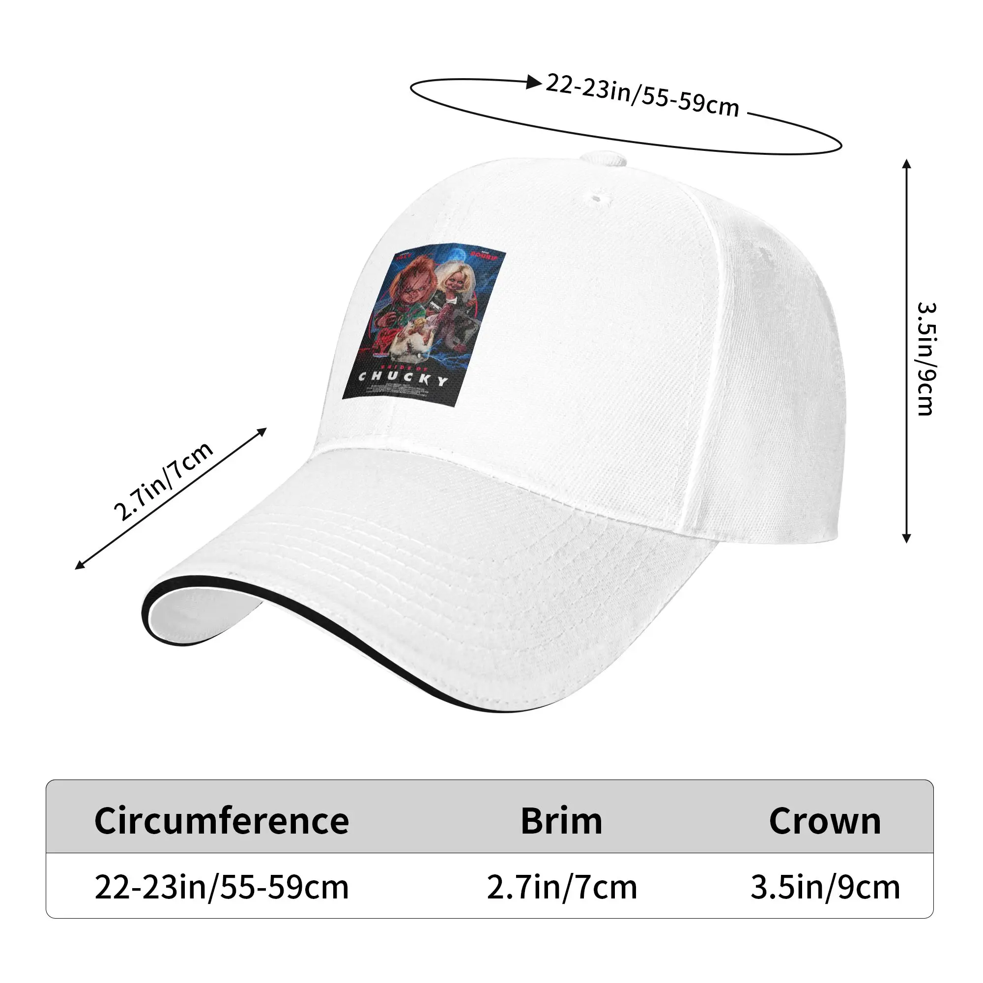 Bride Of Chucky Horror Film Movie Cap Casual Baseball Caps Adjustable Hat Hip Hop Summer Unisex Baseball Hats Customizable