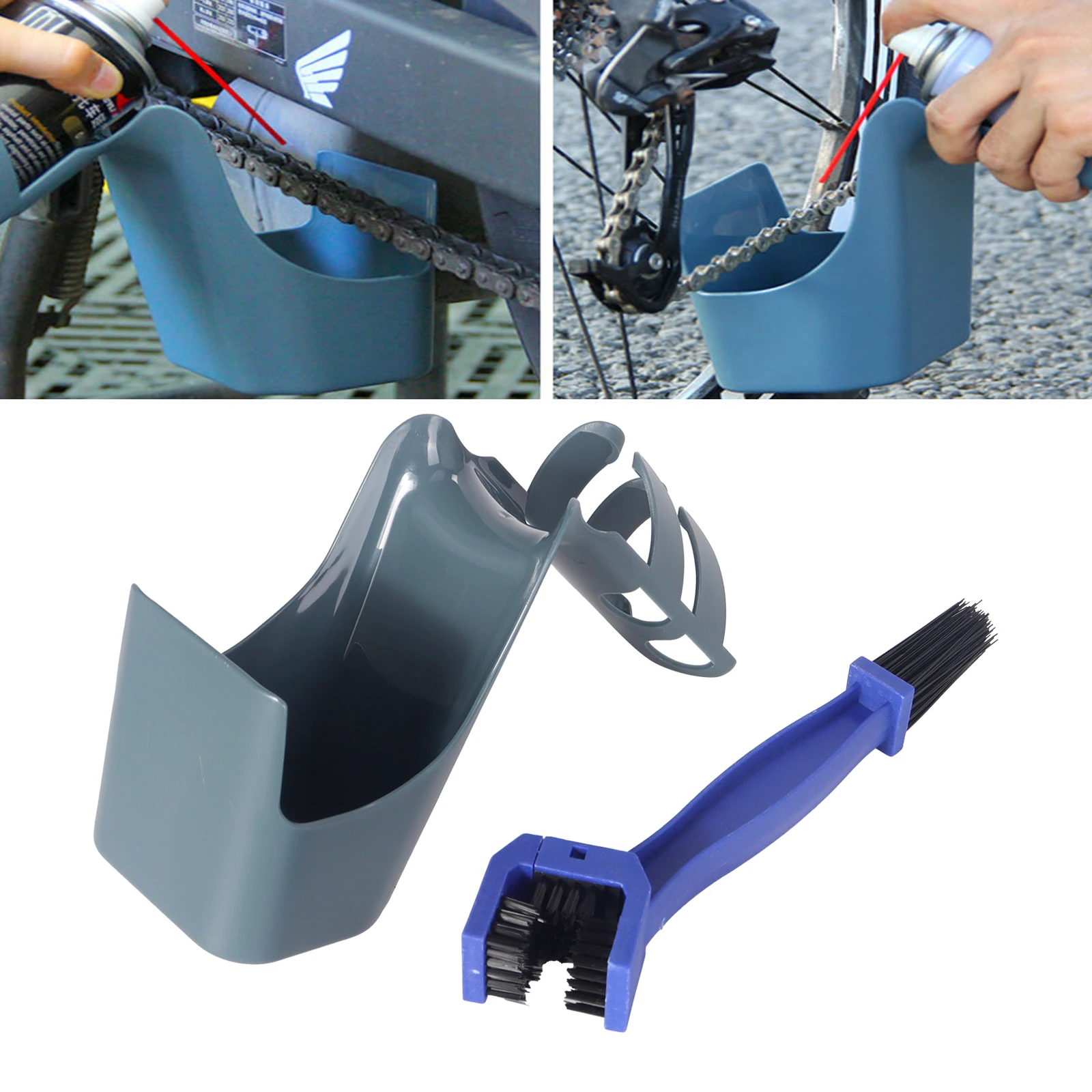

Motorcycle Bike Chain Oil Storage Box Tool Bicycle Chain Cleaning Oil Splash-Proof Tool Set