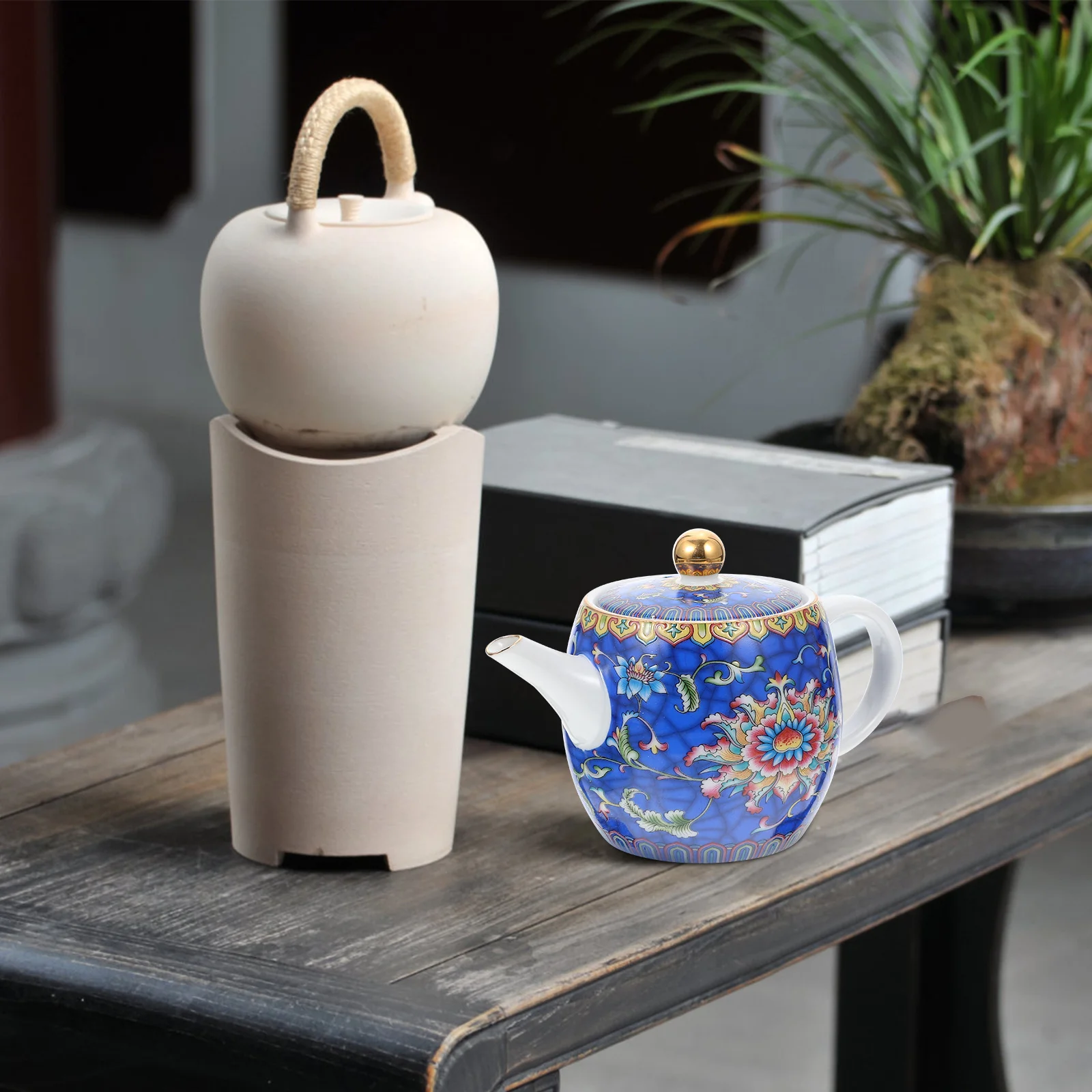 

Heat Resistant Ceramic Teapot Exquisite Delicate Home Tea Kettle Decorative Pot Vintage Home Teapot Ceramic Tea Maker