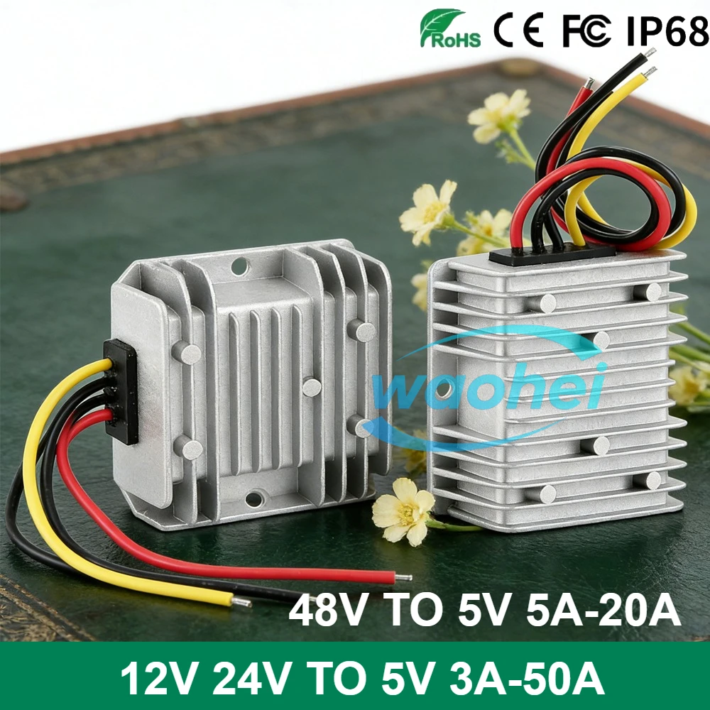 12V 24V TO 5V 5A 3A 10A 30A 50A 20A 48V to 5V 5A-20A Step Down DC Power Converter Buck Voltage Regulator Supply Module For Car