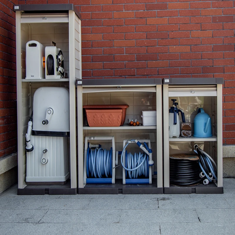 Outdoor Balcony Storage Cabinet Garage Cabinet Outdoor Waterproof Locker Plastic Glove Compartment