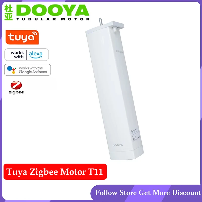 

New Dooya T11 Tuya Zigbee Electric Smart Curtain Motor RF433 Remote Control Engine Support Voice Control Alexa Google Assistant