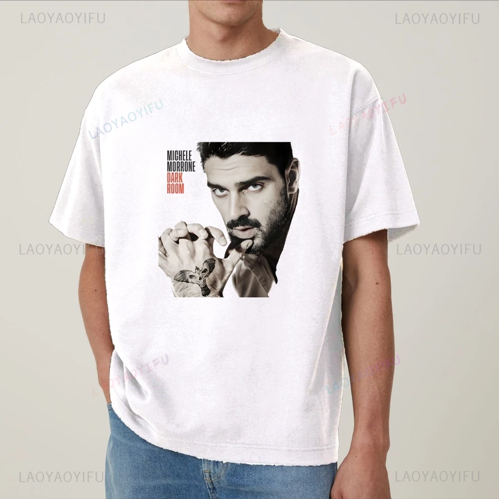 قميص Michele Morrone Fan: تي شيرت أداء الفيلم - قميص بأكمام قصيرة مناسب لكل من الرجال والنساء