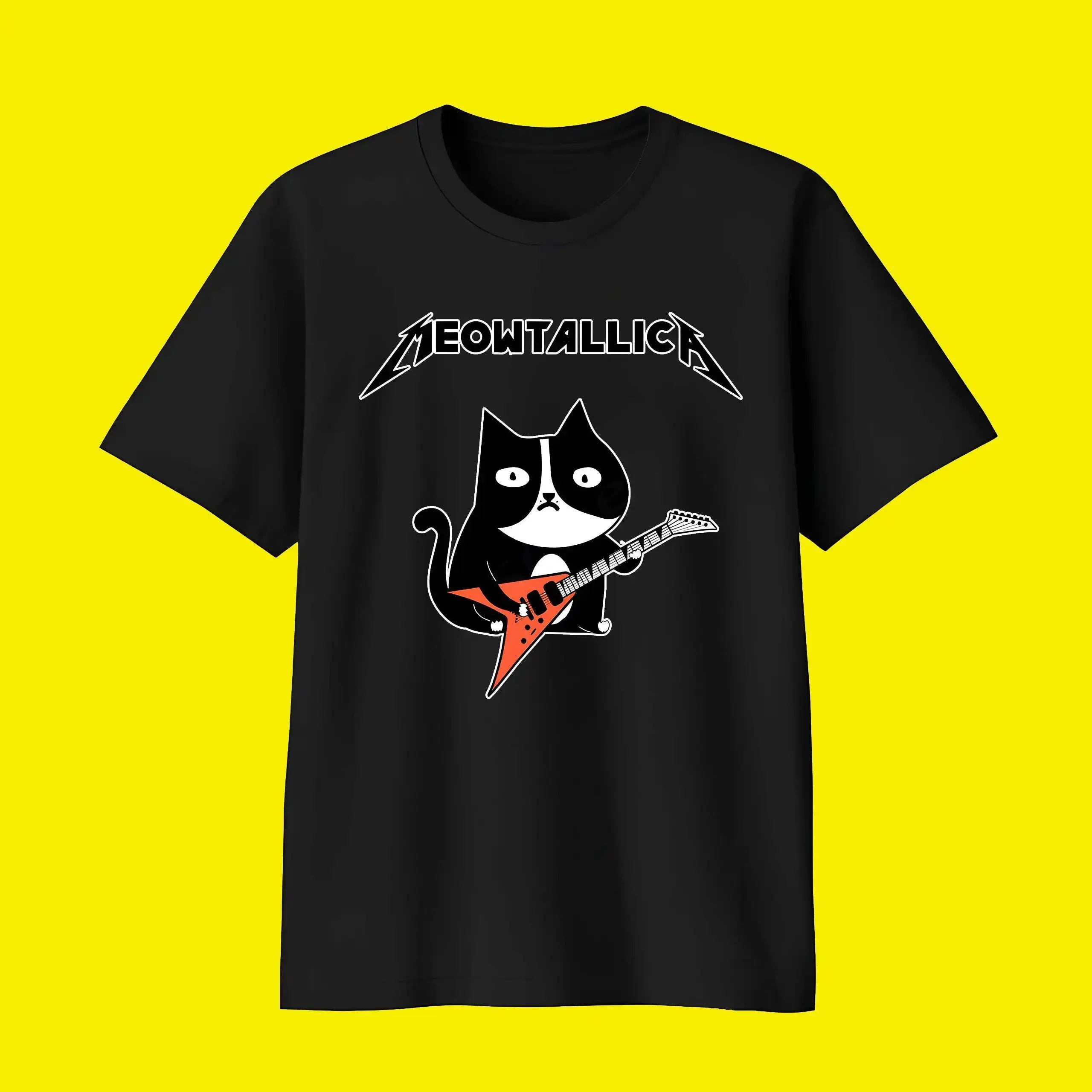 T-shirt de style vintage avec motif de chat parodique, vêtements pour hommes et femmes