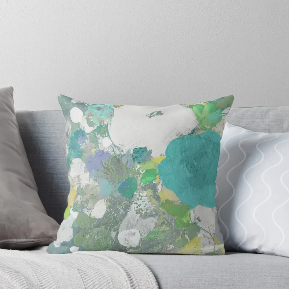 

Turquoise and white abstract floral painting Throw Pillow Sofa Covers For Living Room covers for pillows pillow