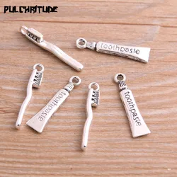 20pcs Metal Zinc Alloy Toothpaste Toothbrush Charms Fit Jewelry Daily Necessit Pendant Charms Makings