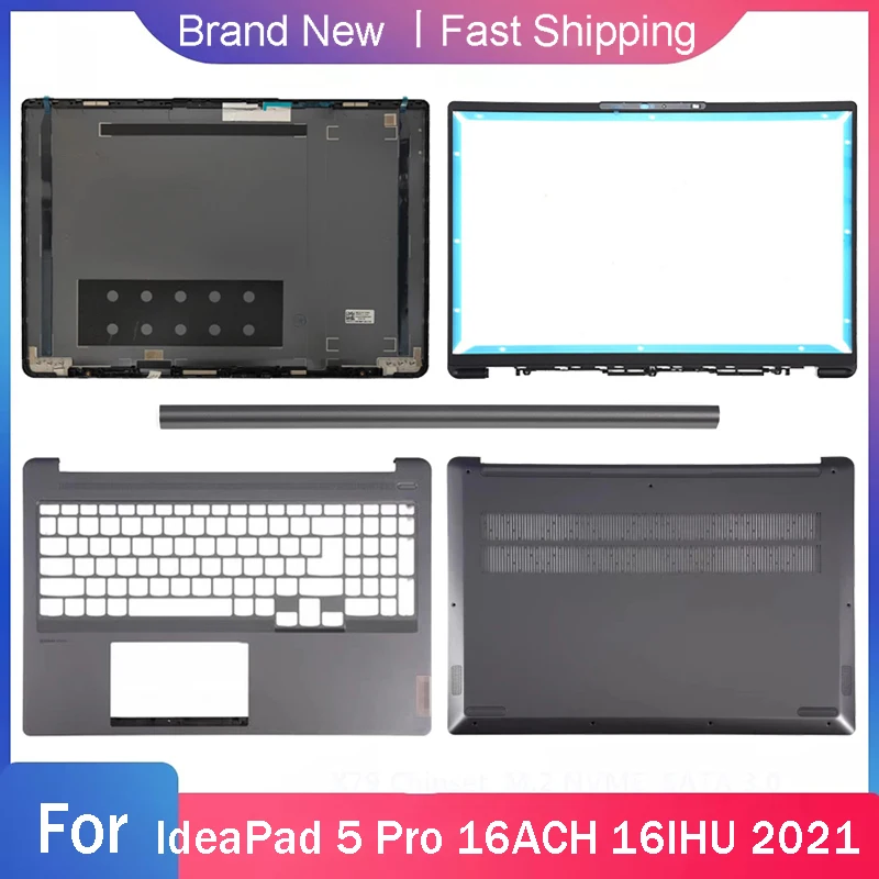 New Bottom Case For Lenovo IdeaPad 5 Pro 16ACH 16IHU 2021 Laptop LCD Back Top Cover Front Bezel Hinge Cover Palmrest Upper Grey