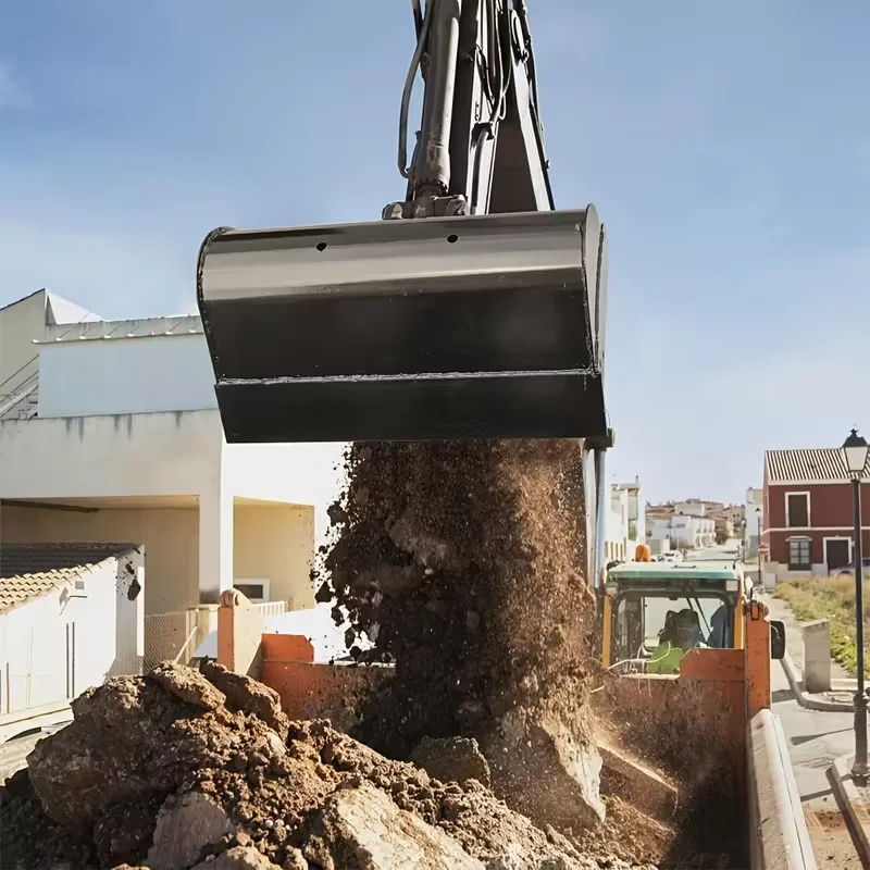 HT 800mm Tilt Bucket Attachment For 1/2 Ton Excavators 15kg Weight Shandong Origin