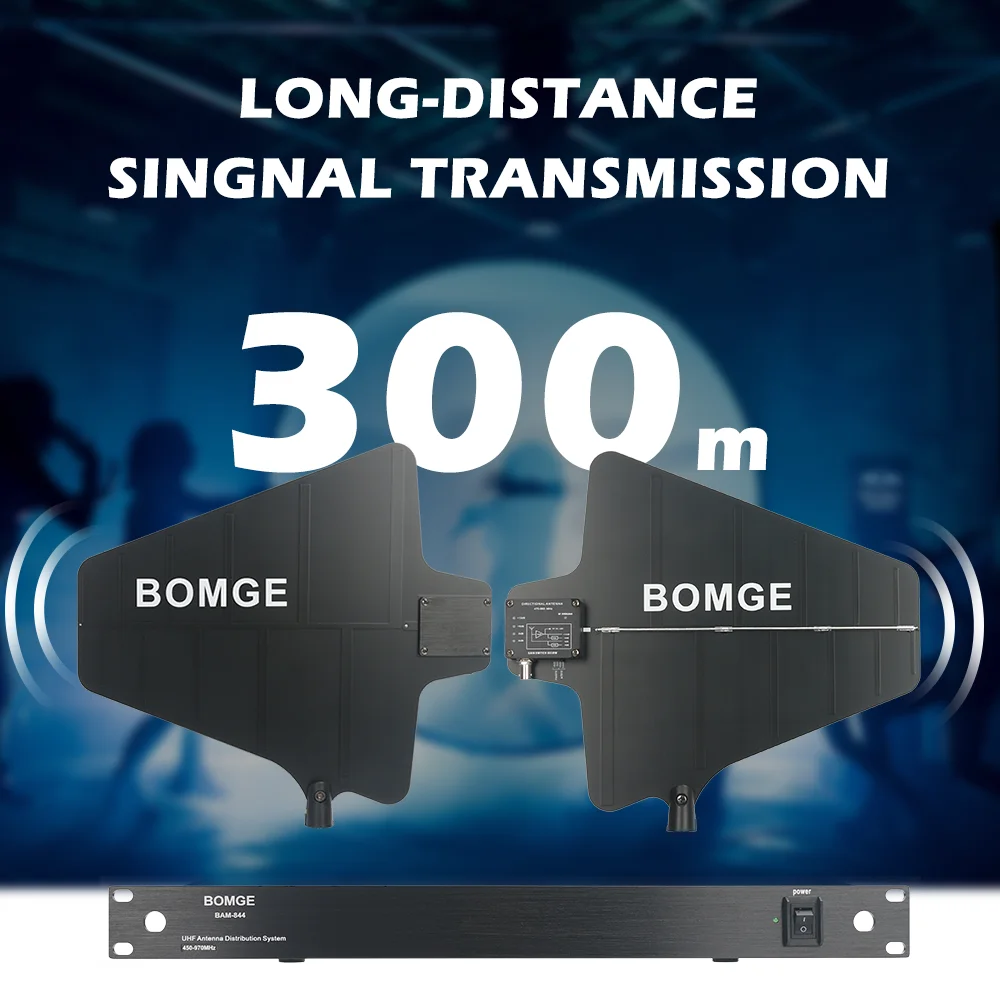 BOMGE BAM-844+/LC antenna amplifier, which can be connected with 5 sets of wireless MIC, and is suitable for Shure wireless MIC.