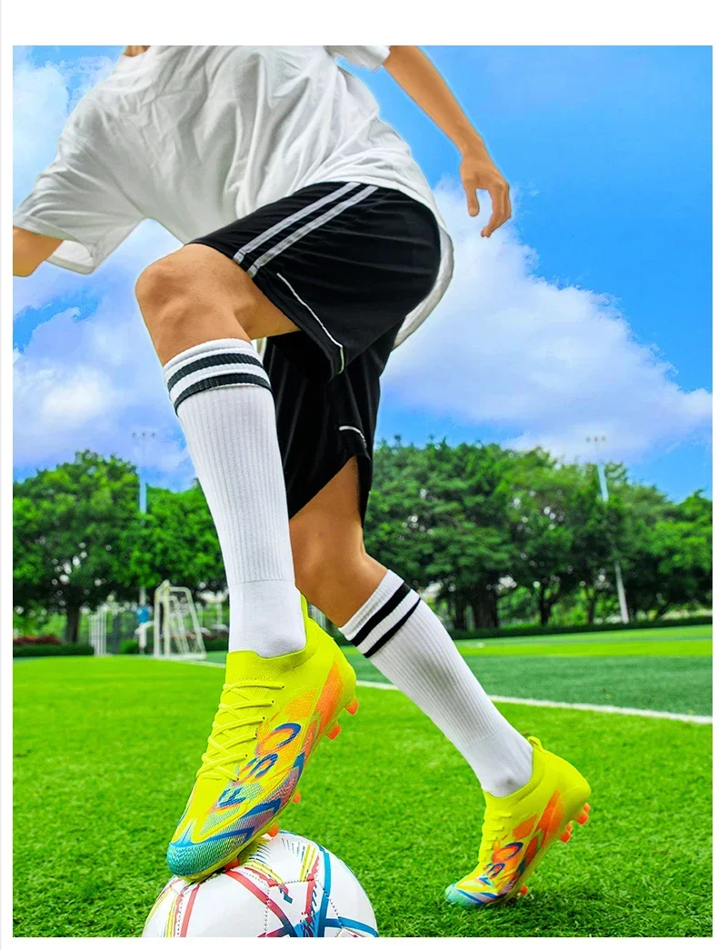 Neue Herren Fußballschuhe FG Ultraleichte Fußballstiefel Outdoor-Trainingsschuhe Fußballspiel Lange Stollen Rutschfeste Stollenschuhe Dropshipping – Detail 12