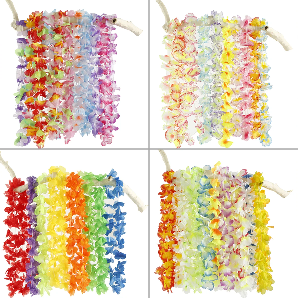 50/100 stuks Hawaiiaanse bloemkettingen Hawaiiaanse slingers Veelkleurige bloemkettingen voor strandfeest Luau Bruiloft Verjaardag Decor