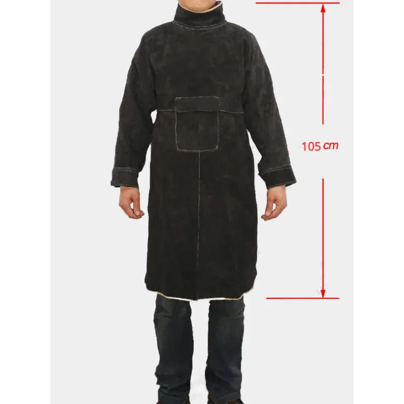 

Heat & Flame-Resistant Heavy Duty Split Cowhide Leather Welding Jacket Anti-Scalding Apron Argon Arc Insulation Work Overalls