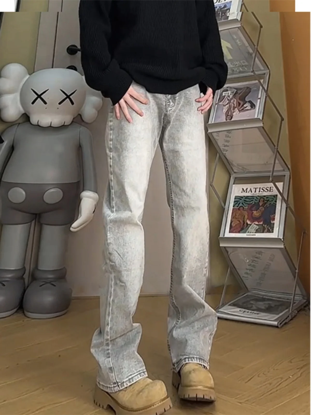 

Удлиненные джинсы прямого кроя для похудения, весна-осень, мужские, больших размеров, с высокой талией, модные джинсовые брюки