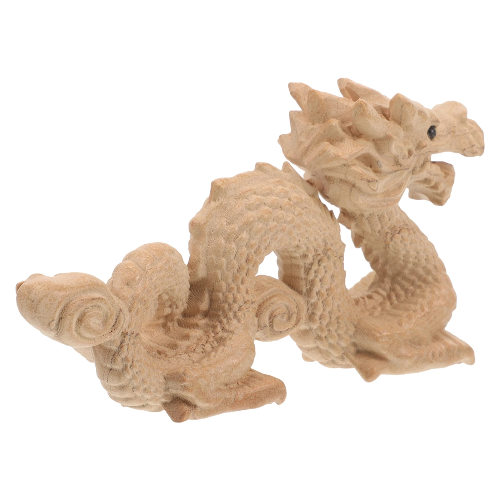 

Natural Wood Dragon Statue Chinese Zodiac Carved Decoration Desk Ornament Luck Decor Office Decor