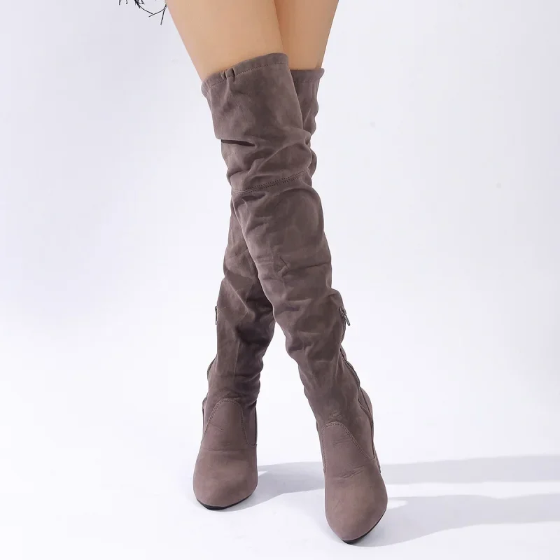 Modische Neue Elegante/sexy Overknee-Damenstiefel, Winter-Bestseller, Bequeme Spitze High-Heel Ritterstiefel – Detail 7